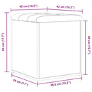 vidaXL Tárolópad tárolóval Fekete tölgy 42 x 42 x 45 cm Faanyag