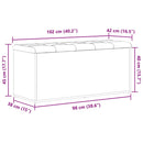 vidaXL Tárolópad tárolóval Musta tammi 102 x 42 x 45 cm Faanyag