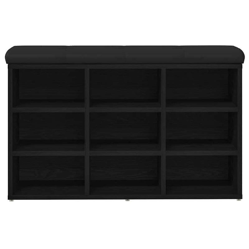 vidaXL Cipőpad tárolóval Fekete 80 x 30 x 48 cm Faanyag