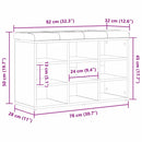 vidaXL Cipőpad tárolóval Fekete 80 x 30 x 48 cm Faanyag