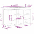 vidaXL Cipőpad polcokkal tárolóval Fekete 82 x 32 x 50 cm Faanyag