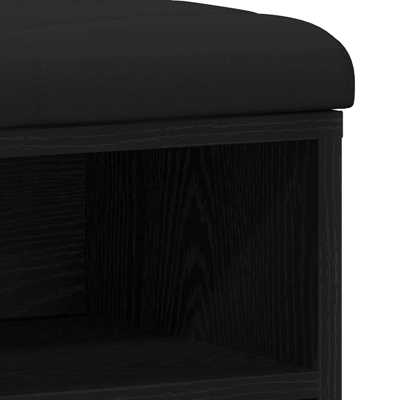 vidaXL Cipőpad tárolóval Fekete 100 x 30 x 48 cm Faanyag