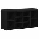 vidaXL Cipőpad polcokkal Fekete tölgy 102 x 32 x 50 cm Faanyag