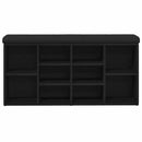 vidaXL Cipőpad tárolóval Fekete 100 x 30 x 48 cm Faanyag