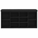 vidaXL Cipőpad polcokkal Fekete tölgy 102 x 32 x 50 cm Faanyag