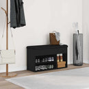 vidaXL Cipőpad Fekete 80 x 30 x 45 cm Szerelt Fa