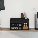 vidaXL Cipőpad Fekete 80 x 30 x 45 cm Szerelt Fa