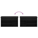 vidaXL Cipőpad tárolóval Fekete 80 x 30 x 45 cm Faanyag