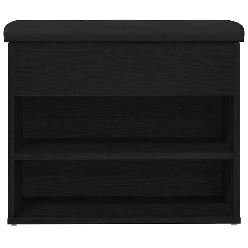 vidaXL Cipőpad tárolóval Fekete 60 x 30 x 48 cm Faanyag
