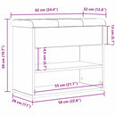 vidaXL Cipőpad tárolóval Fekete 60 x 30 x 48 cm Faanyag