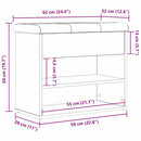 vidaXL Tárolópad polcokkal Fekete tölgy 62 x 32 x 50 cm Faanyag