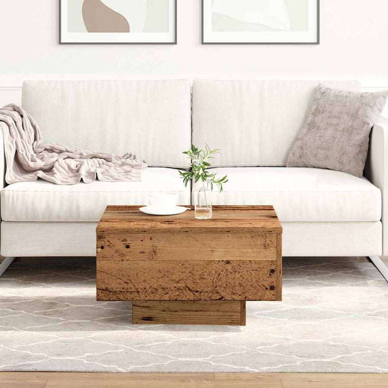 vidaXL Dohányzóasztal Régi fa 55 x 55 x 31 cm Faanyag