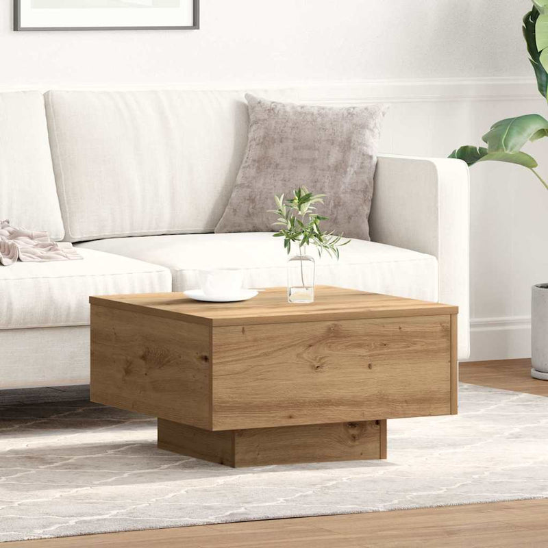 vidaXL Dohányzóasztal kézműves tölgy 55 x 55 x 31 cm Faanyag