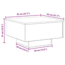 vidaXL Dohányzóasztal Fekete tölgy 55 x 55 x 31 cm