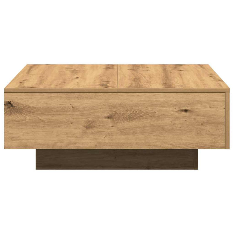 vidaXL Dohányzóasztal kézműves tölgy 80 x 80 x 31 cm Faanyag