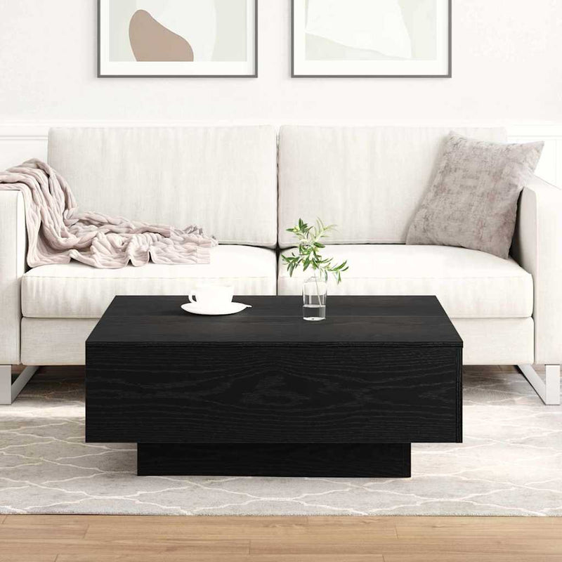 vidaXL Dohányzóasztal Musta tammi 80 x 80 x 31 cm Faanyag
