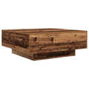 vidaXL Dohányzóasztal Régi Fa és Kék 80 x 80 x 31 cm Faanyag