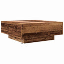 vidaXL Dohányzóasztal Régi Fa és Kék 80 x 80 x 31 cm Faanyag