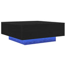 vidaXL Dohányzóasztal Fekete tölgy 80 x 80 x 31 cm Faanyag