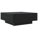 vidaXL Dohányzóasztal Fekete tölgy 80 x 80 x 31 cm Faanyag