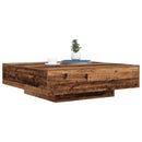 vidaXL Dohányzóasztal Öreg fa 100 x 100 x 31 cm Faanyag