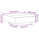 vidaXL Dohányzóasztal Öreg fa 100 x 100 x 31 cm Faanyag