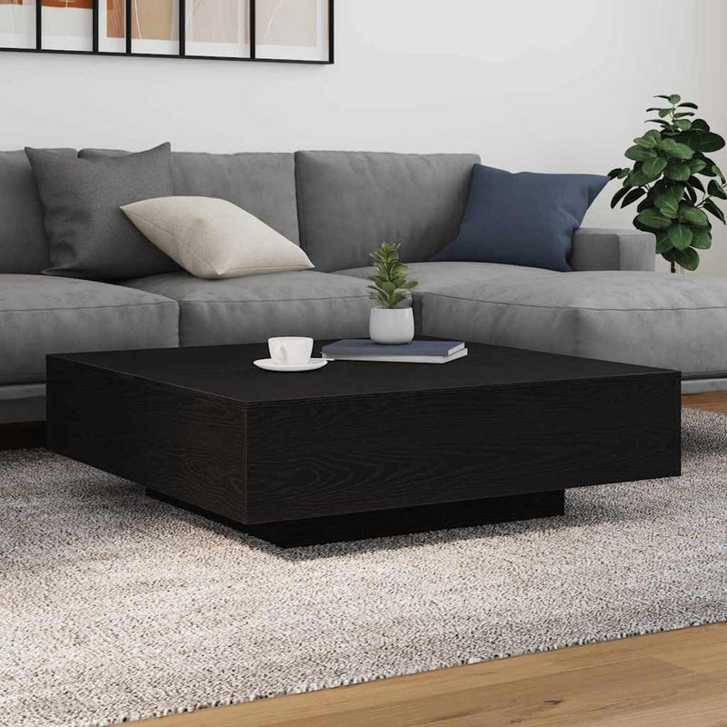 vidaXL Dohányzóasztal Fekete tölgy 100 x 100 x 31 cm Faanyag