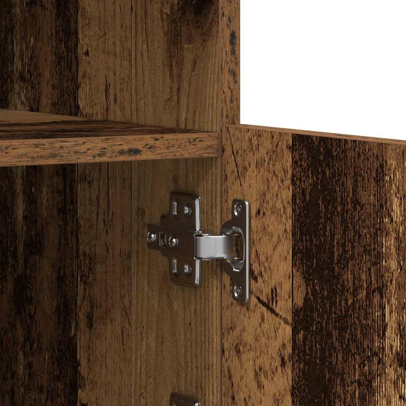 vidaXL Széf LED -es lámpákkal Barna 60.5 x 37 x 67 cm Faanyag