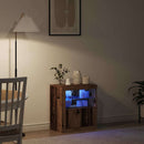 vidaXL LED tálaló LED -es lámpákkal Barna 60,5 x 37 x 67 cm Faanyag