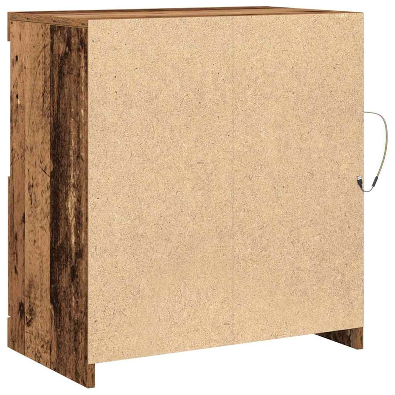 vidaXL Széf LED -es lámpákkal Barna 60.5 x 37 x 67 cm Faanyag