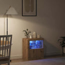 vidaXL Széf LED -es lámpákkal Barna 60.5 x 37 x 67 cm Faanyag