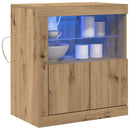 vidaXL LED tálaló LED -es lámpákkal Barna 60,5 x 37 x 67 cm Faanyag