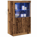 vidaXL LED tálaló LED -es lámpákkal Öreg fa 60,5 x 37 x 100 cm Faanyag