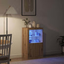 vidaXL LED tálaló Artisan tölgy 60,5 x 37 x 100 cm Faanyag