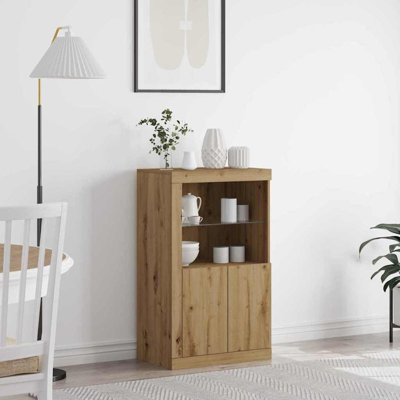 vidaXL Oldalsó szekrény kézműves tölgy 60.5 x 37 x 100 cm Faanyag