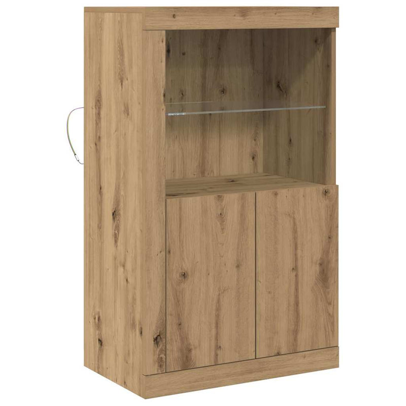 vidaXL Oldalsó szekrény kézműves tölgy 60.5 x 37 x 100 cm Faanyag