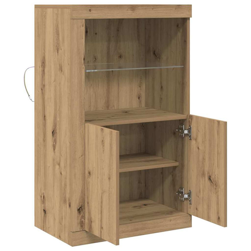 vidaXL Oldalsó szekrény kézműves tölgy 60.5 x 37 x 100 cm Faanyag