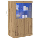 vidaXL LED tálaló Artisan tölgy 60,5 x 37 x 100 cm Faanyag