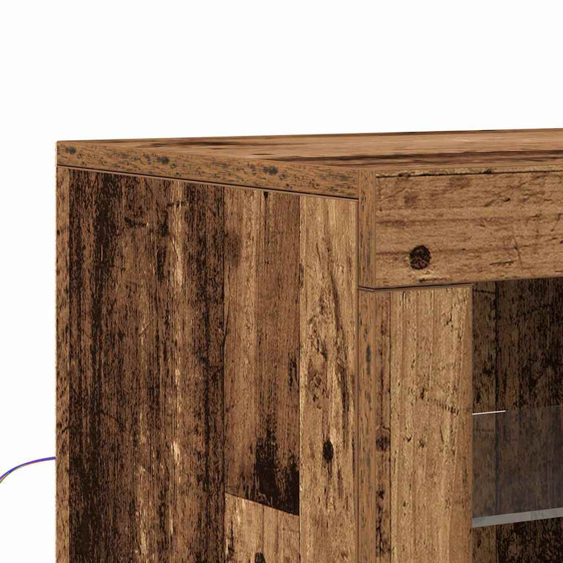 vidaXL Oldalsó szekrény 2 pcs Régi fa 41 x 37 x 67 cm Faanyag