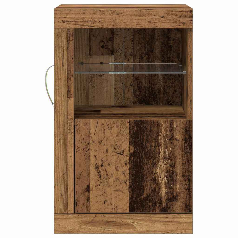 vidaXL Oldalsó szekrény 2 pcs Régi fa 41 x 37 x 67 cm Faanyag