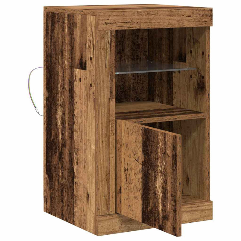 vidaXL Oldalsó szekrény 2 pcs Régi fa 41 x 37 x 67 cm Faanyag