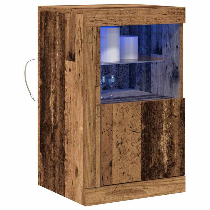 vidaXL Oldalsó szekrény 2 pcs Régi fa 41 x 37 x 67 cm Faanyag