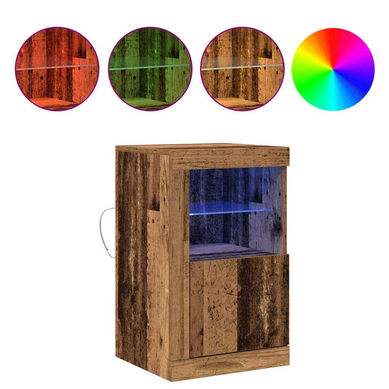 vidaXL Oldalsó szekrény 2 pcs Régi fa 41 x 37 x 67 cm Faanyag