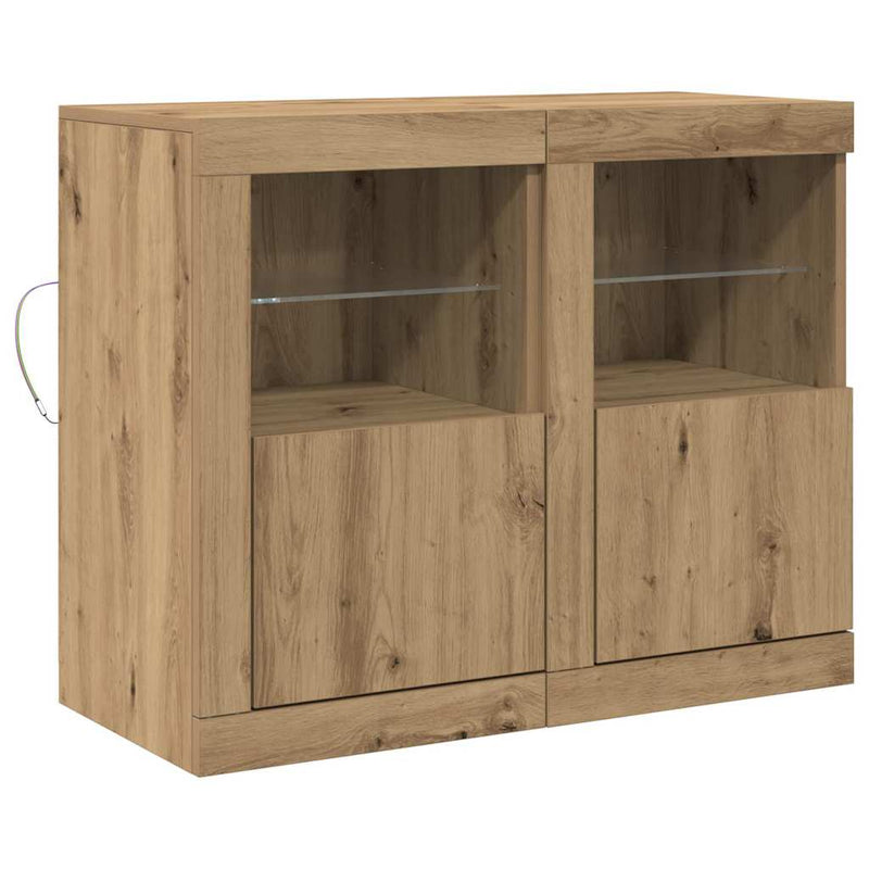 vidaXL Oldalsó szekrény 2 pcs kézműves tölgy 41 x 37 x 67 cm Faanyag