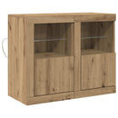 vidaXL LED tálaló 2 pcs Artisan tölgy 41 x 37 x 67 cm Faanyag
