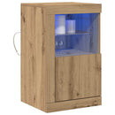 vidaXL LED tálaló 2 pcs Artisan tölgy 41 x 37 x 67 cm Faanyag