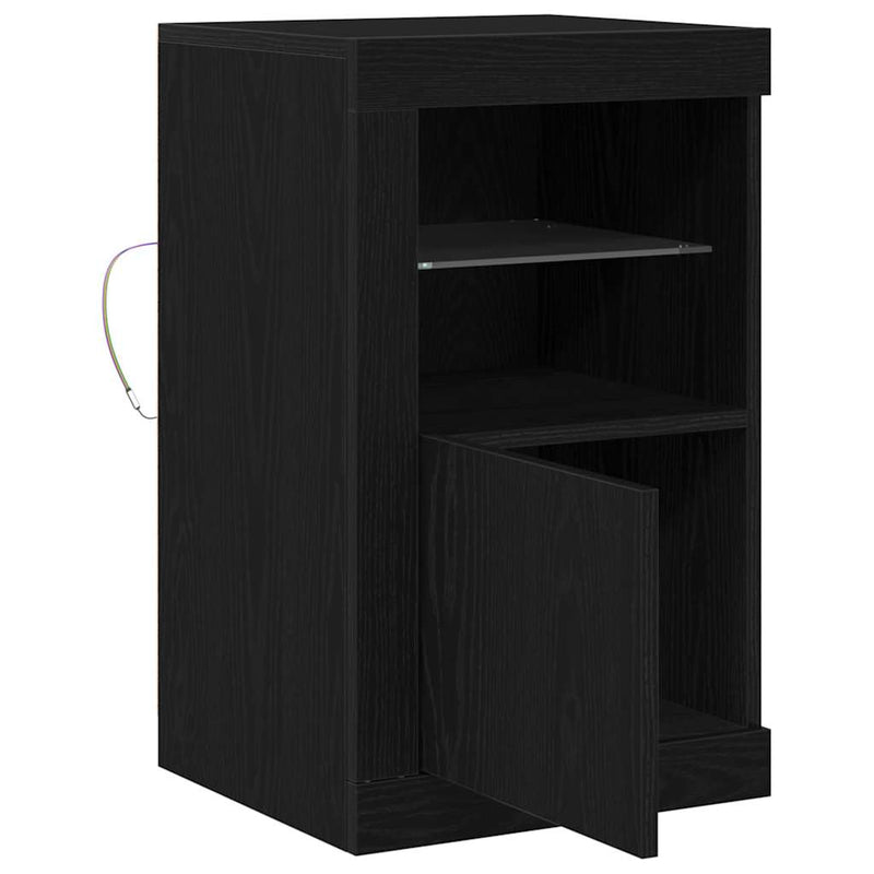 vidaXL Oldalsó szekrény 2 pcs Musta tammi 41 x 37 x 67 cm Faanyag