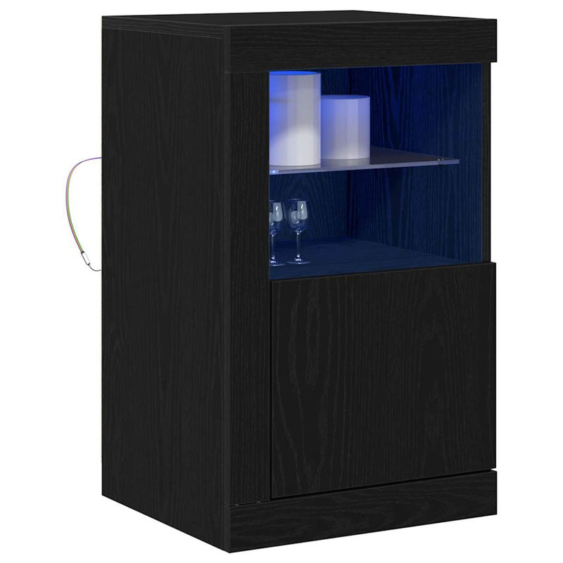 vidaXL Oldalsó szekrény 2 pcs Musta tammi 41 x 37 x 67 cm Faanyag