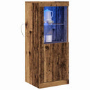 vidaXL LED tálaló LED -es lámpákkal Barna 41 x 37 x 100 cm Faanyag