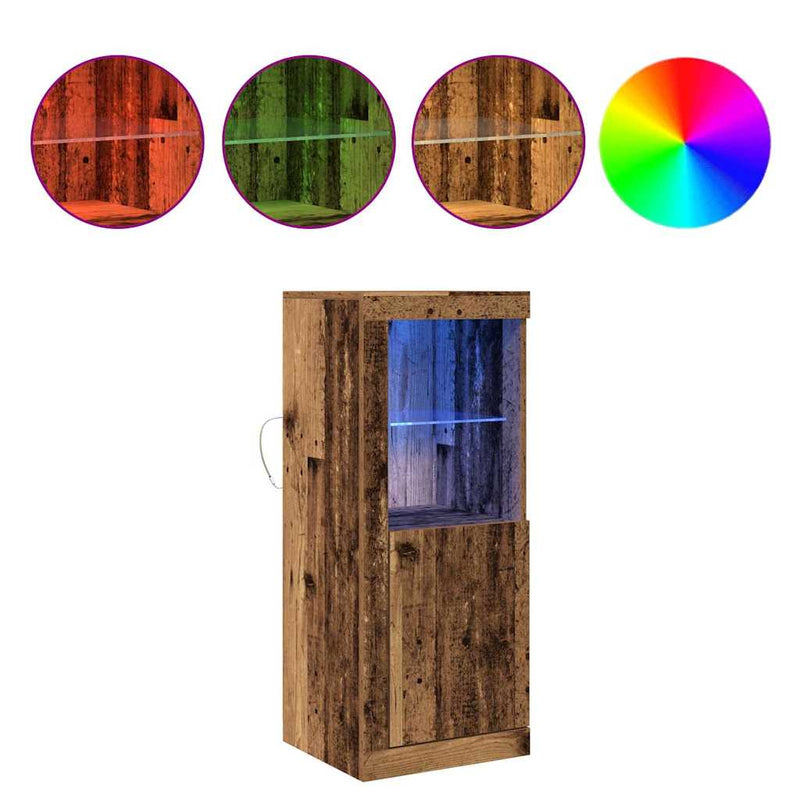 vidaXL Széf LED -es lámpákkal Barna 41 x 37 x 100 cm Faanyag